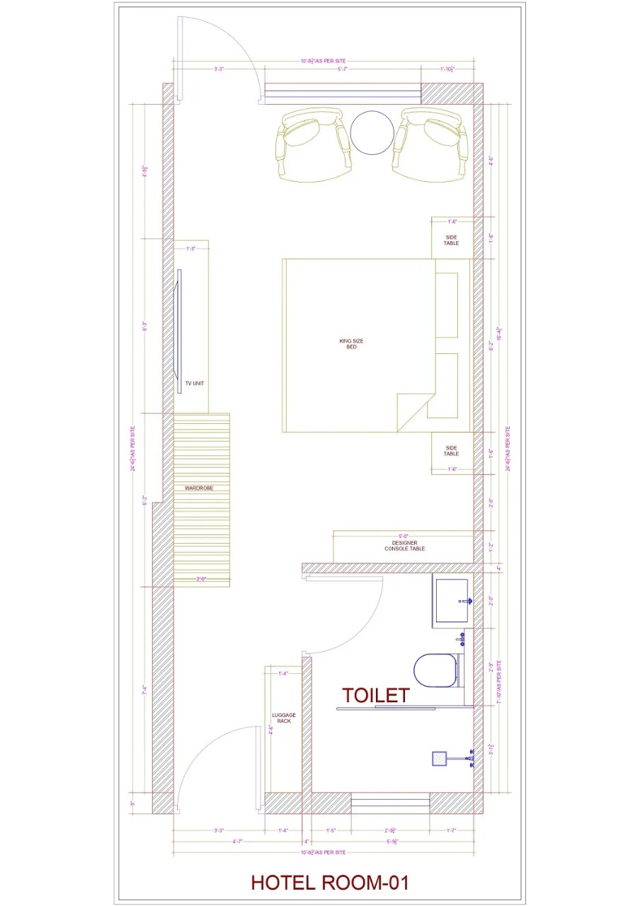 10x24sqft Cottage Floor Plan