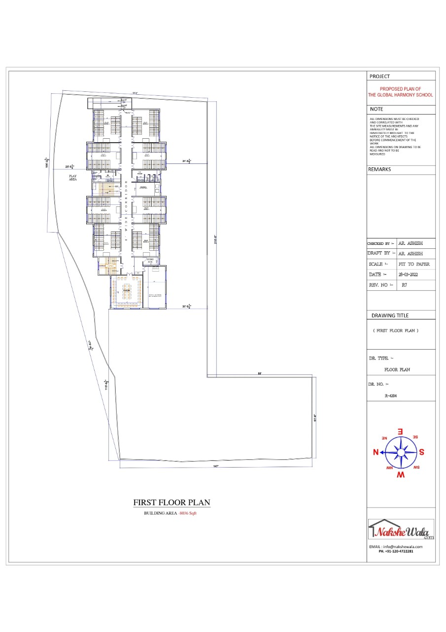 147x272sqft School First Floor Plan