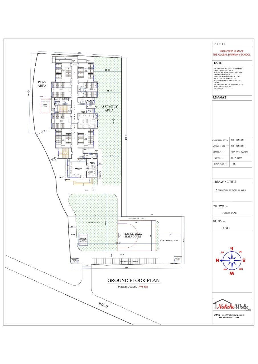 147x272sqft School Ground Floor Plan 