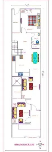 17x75 Ground Floor Plan