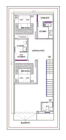 18X45 Ground Floor Plan