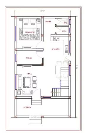 22X40 Ground Floor Plan