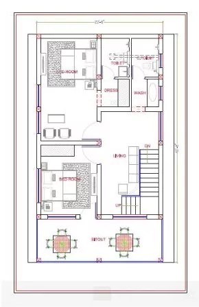 South East Facing House 2 BHK Plan Drawing DWG File - Cadbull