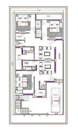 27X55 Ground Floor Plan