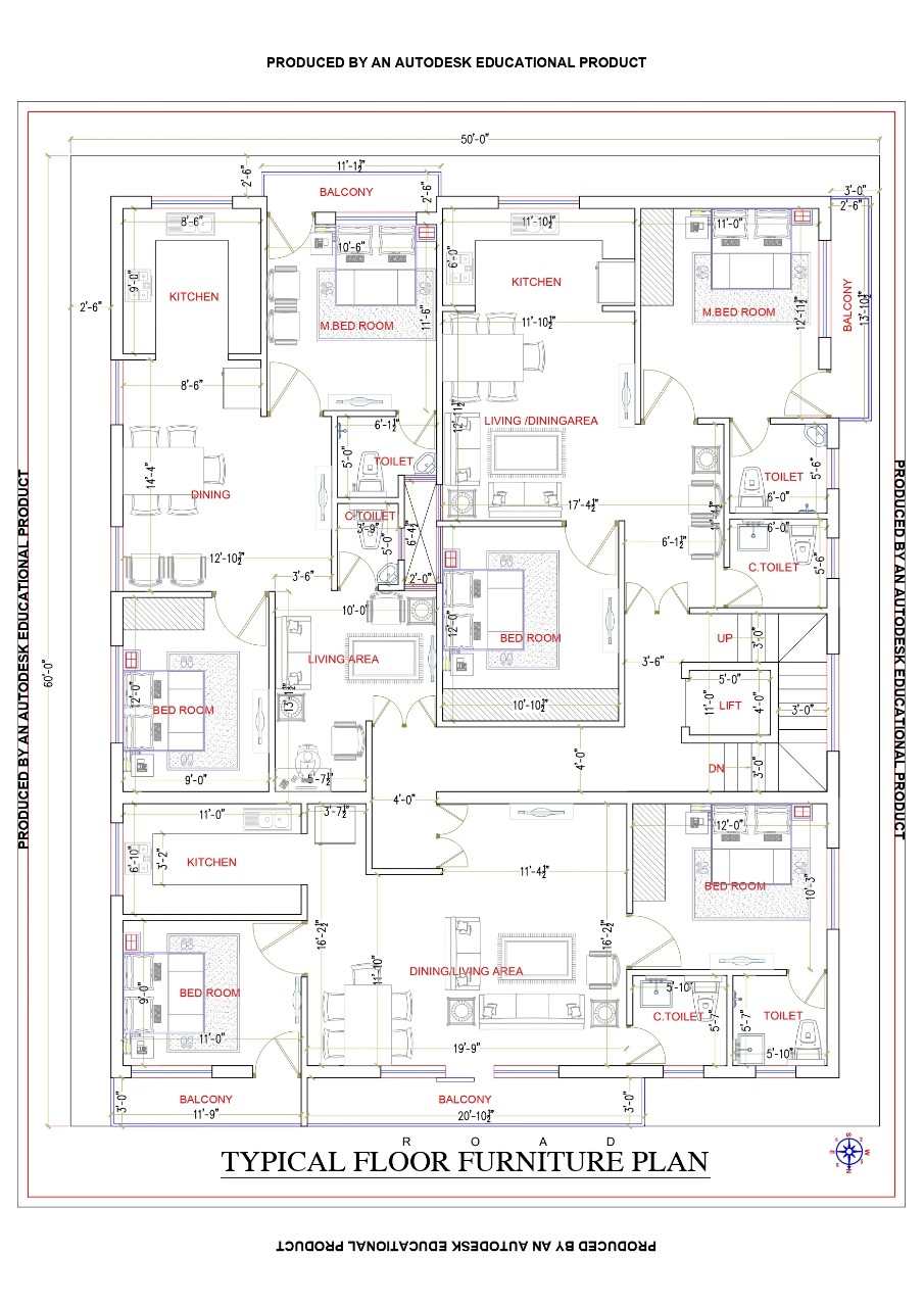 3000sqft Apartment Typical Floor Plan 
