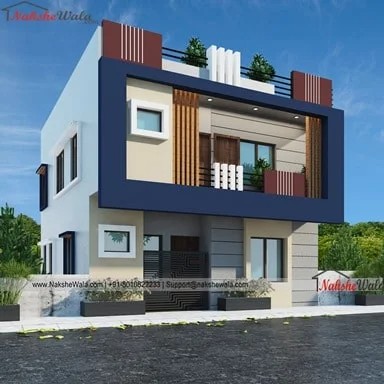 30x30sqft Double Story Modern Elevation | West Facing Duplex Home Front ...