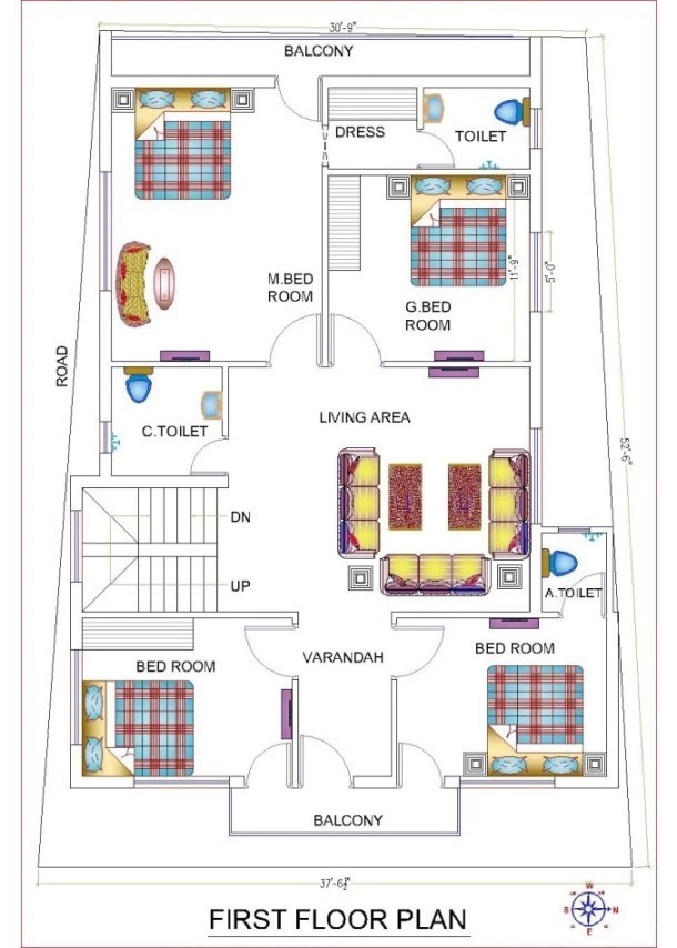 30x52 First Floor Plan