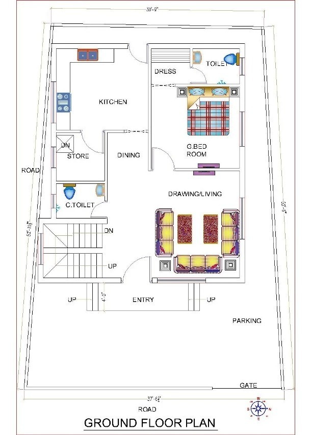 30x52 Ground Floor Plan