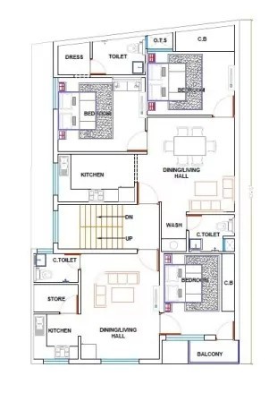 32X53 Second Floor Plan