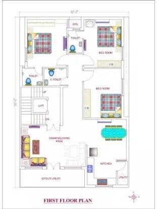 32x50 First Floor Plan