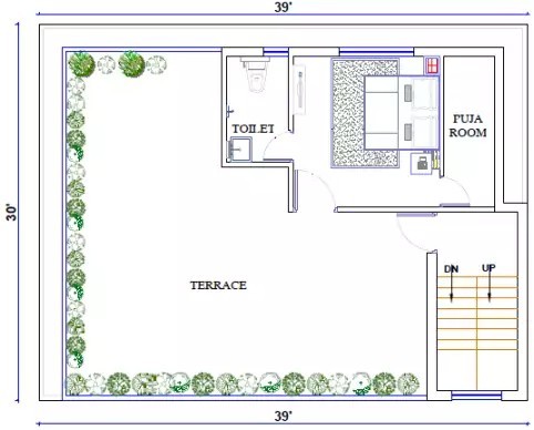 39*30 Terrace Floor Plan