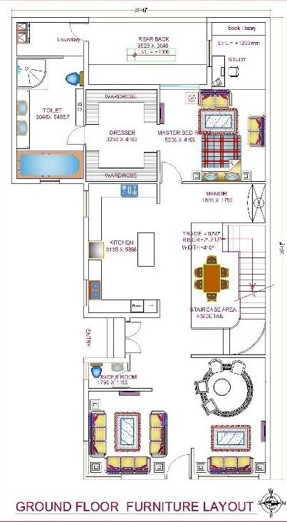40x100sqft Ground Floor Plan 