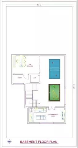 40x80 Basement Floor Plan