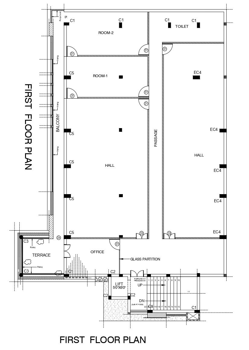 40x85sqft Banquet Hall First Floor Plan