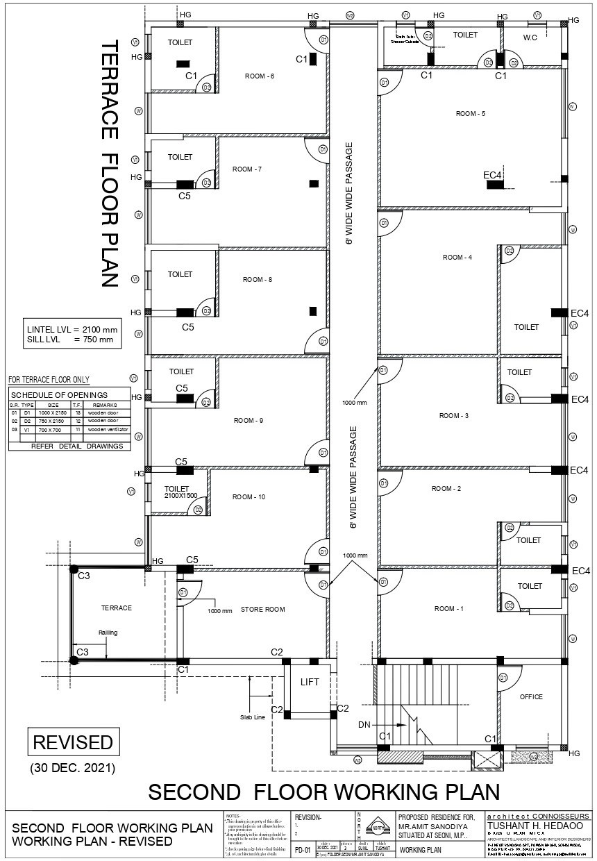 40x85sqft Banquet Hall Second Floor Plan