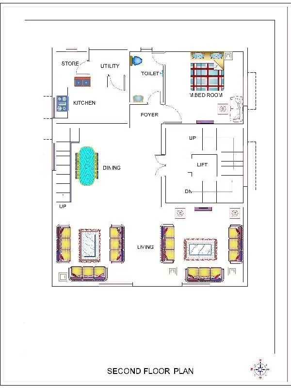 45x60 Second Floor Plan