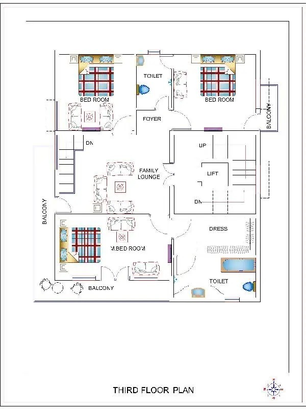 45x60 Third Floor Plan