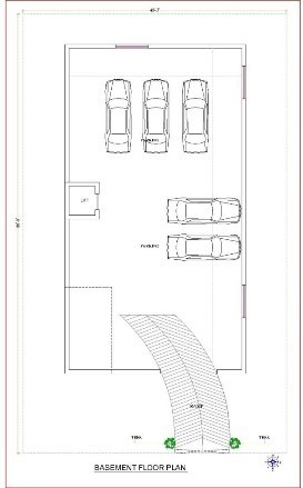 48x80sqft Basement Floor Plan