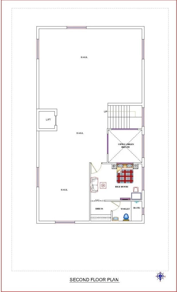 48x80 Second Floor Plan