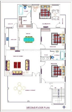 50x100sqft Second Floor Plan 
