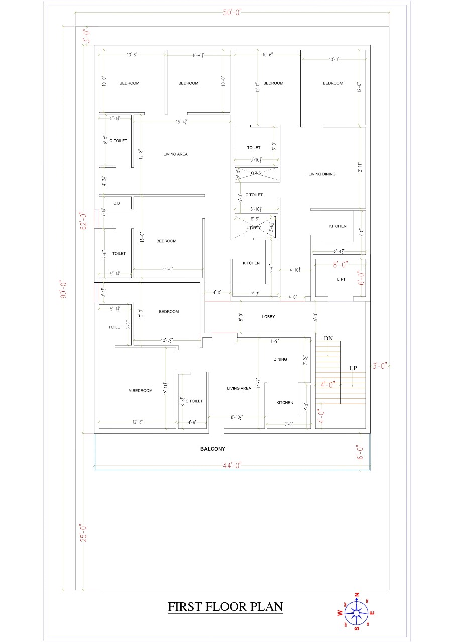 4500sqft Apartment First Floor Plan