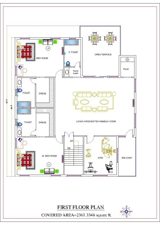 52x64 First Floor Plan