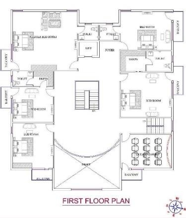 65x105sqft First Floor Plan