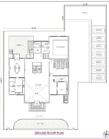 65x105sqft Ground Floor Plan