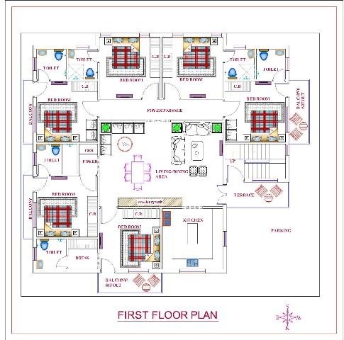 Modern Vila First Floor Plan