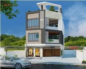 93x43sqft Residential Cum Commercial Complex Design