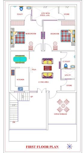 30*60 Independent Floor Home Plan |1800sqft South Facing House Plan ...