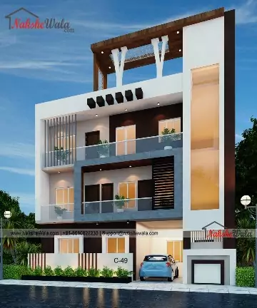 39*30 Triplex Home Design | 3D Triplex House Design | 1170 Sqft House Plan  South Facing