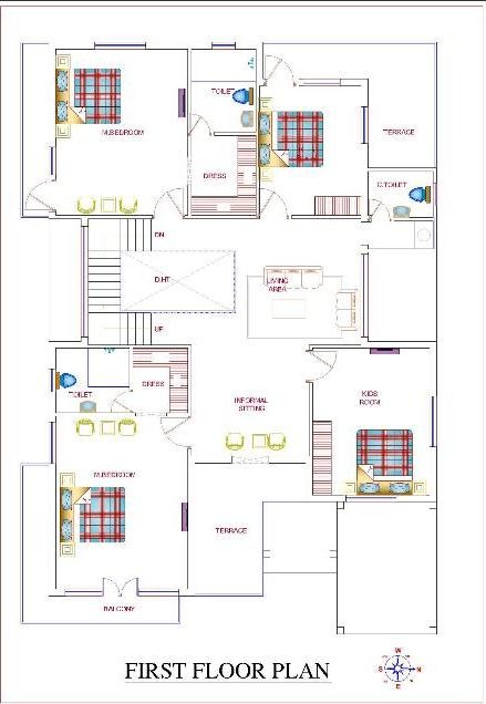 Hut Shape Roof Bungalow | 42*60 Duplex House Plan | 2520sqft East ...