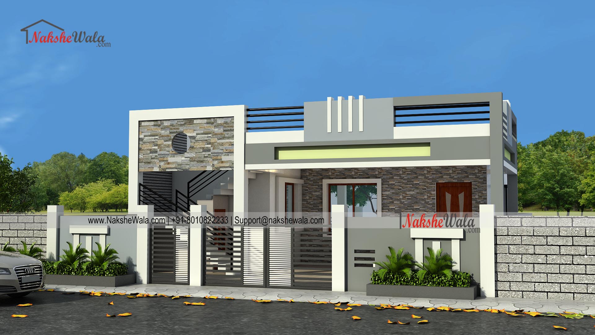 Front Elevation Single Floor House