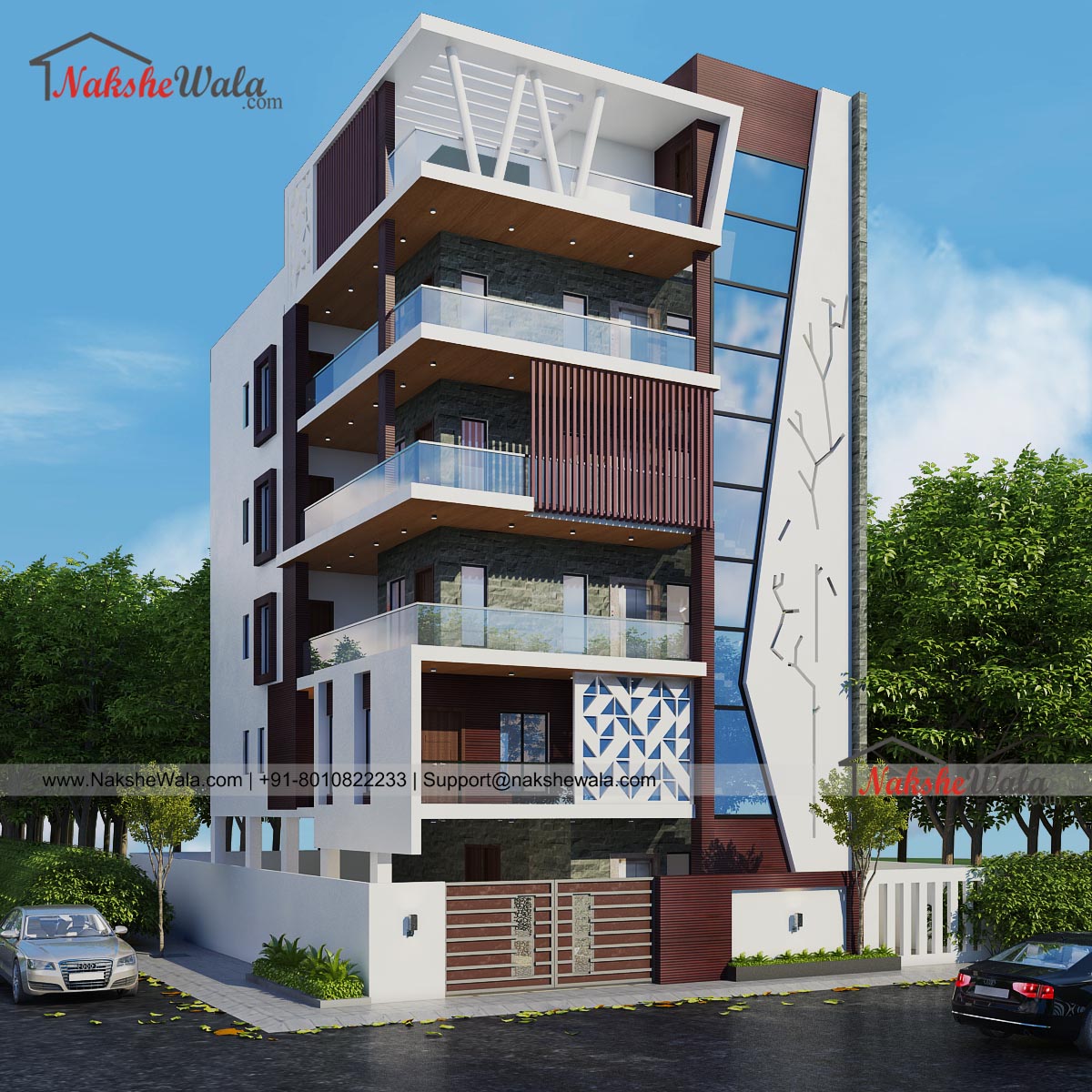 Multi Storey House Elevation |3600sqft Multi-Family Home Elevation |50* ...