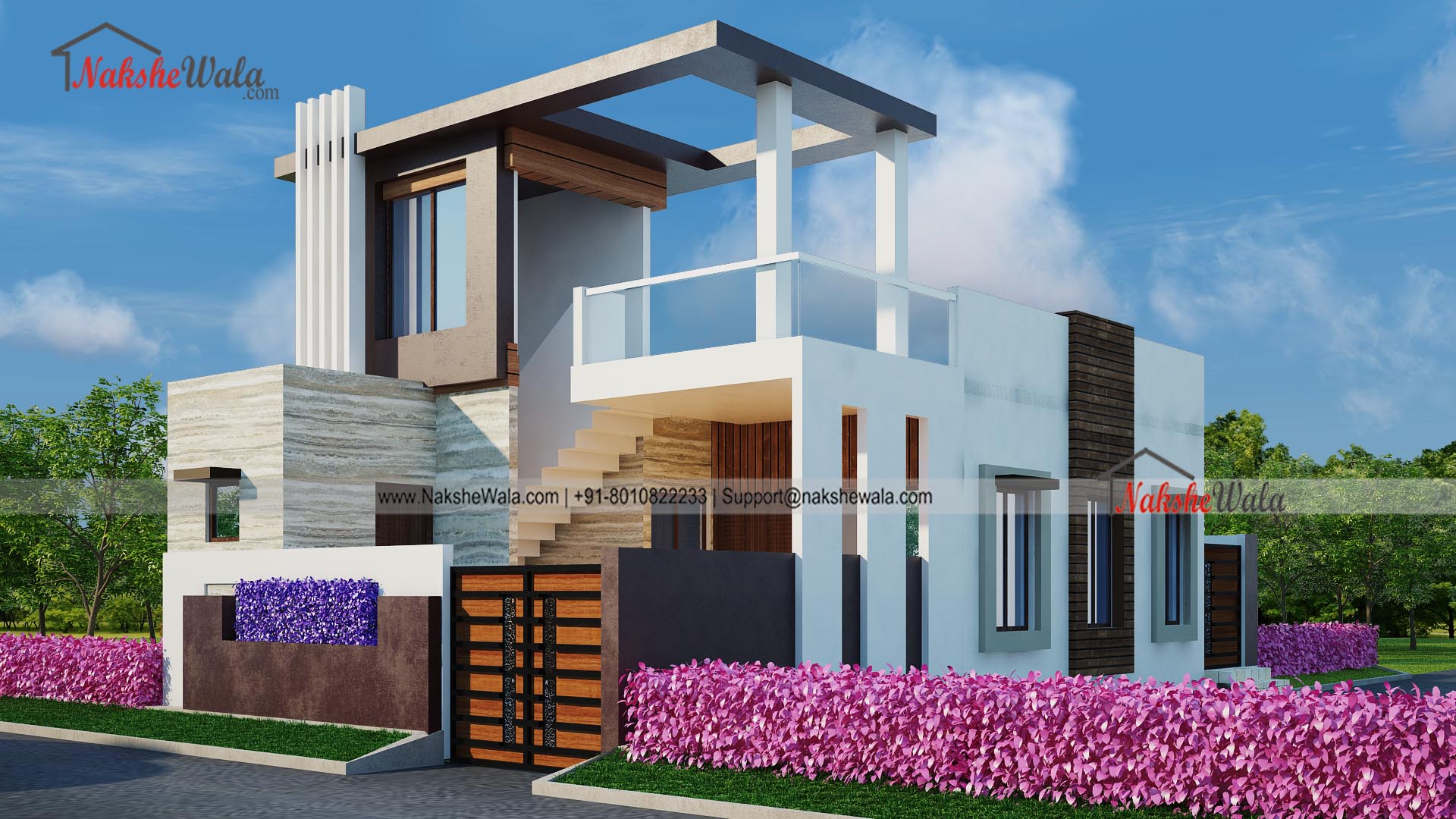 Modern Simplex House Elevation 22 40