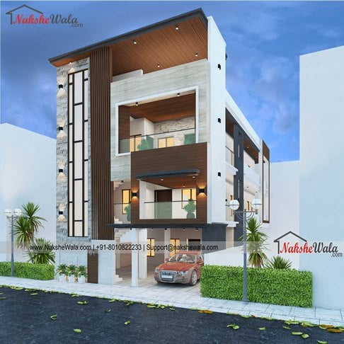 30x60sqft Modern Triplex House | 1800sqft East Facing Triple Storey ...