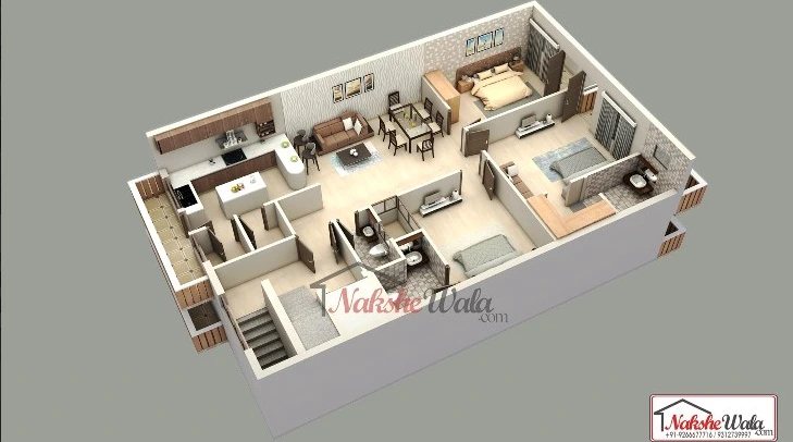 A 3 Bedroom House Floor Plan